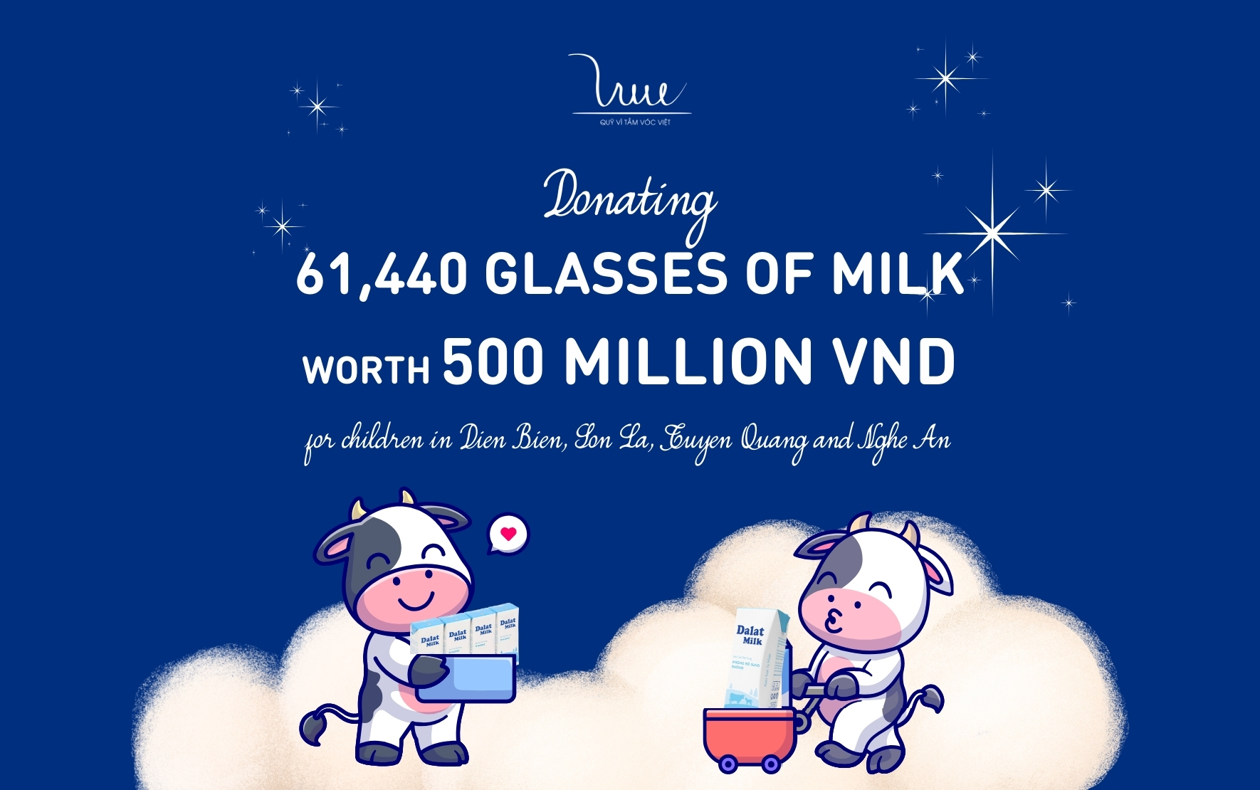 For Vietnamese Stature Foundation donates 61,440 glasses of milk with a total value of 500 million VND, providing more nutrition for children in difficult circumstances